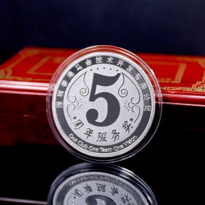 純銀紀念章定制logo訂做周年純金紀念章
